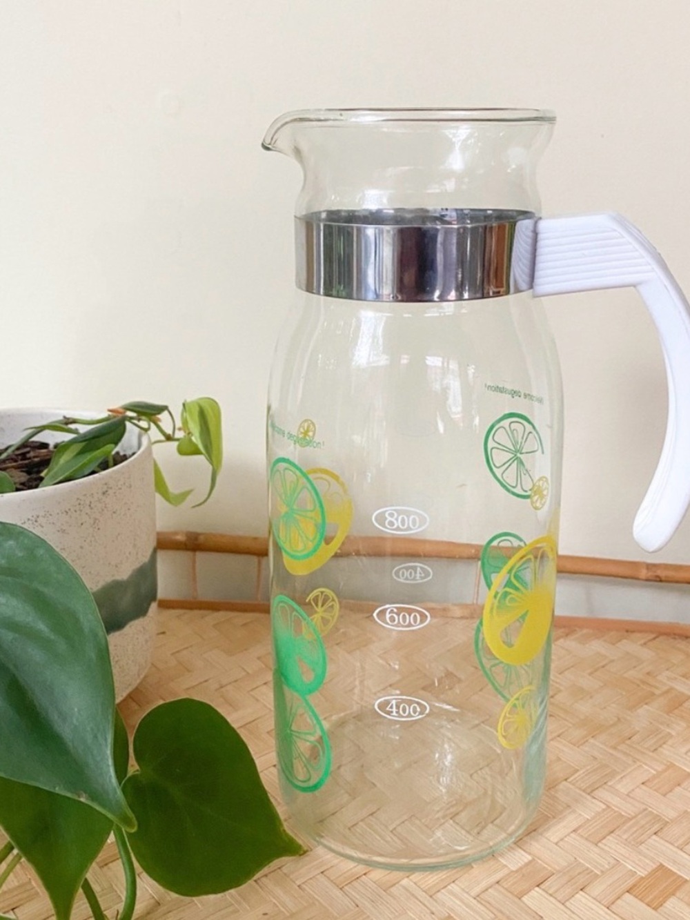 Vintage 70s Pyrex Lemon Lime Carafe